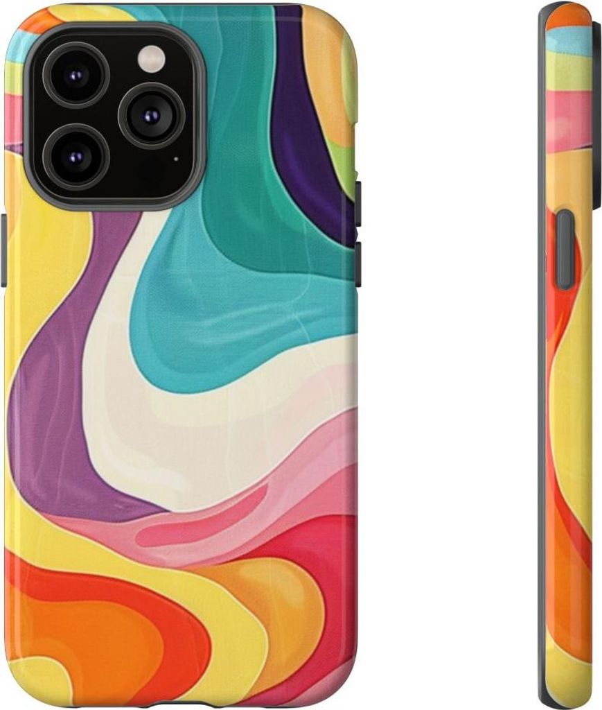 Buntes Retro-Muster in leuchtenden Farben – Hülle Kompatibel mit iPhone 14 Pro Max