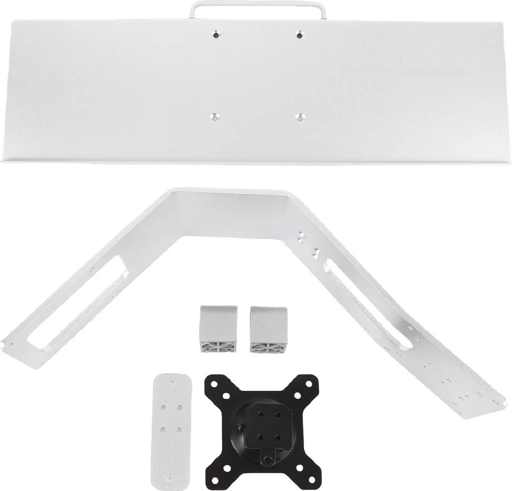 Support d'ordinateur aluminium gris sidéral avec socle écran et clavier