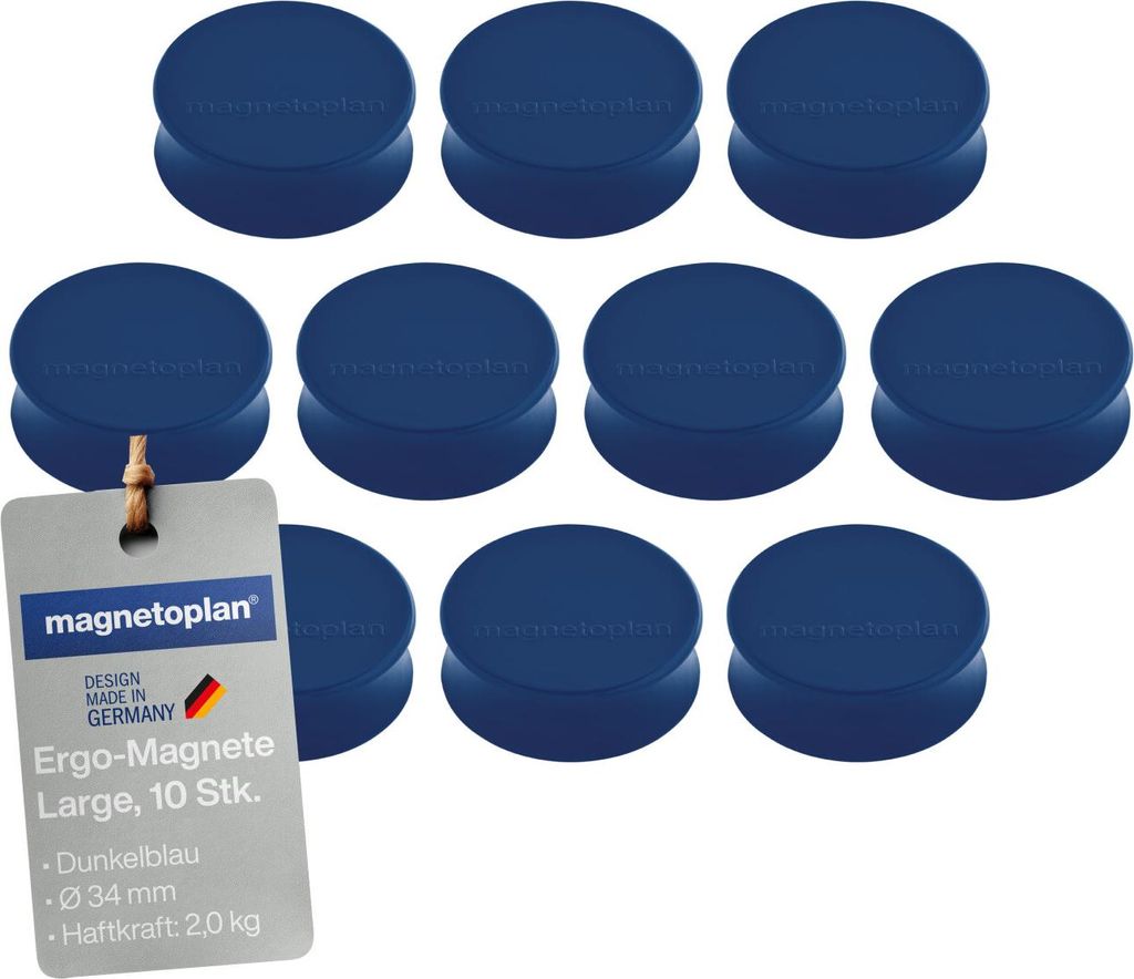 Magnetoplan Ergo large Magnete dunkelblau 34mm 10St
