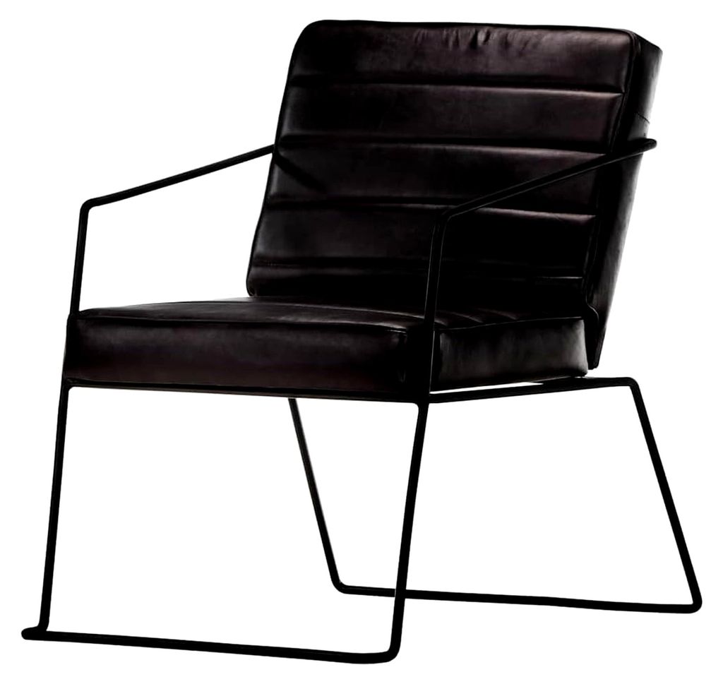 Sessel Schwarz Echtleder Relaxsessel Fernsehsessel Lehnstuhl Loungesessel