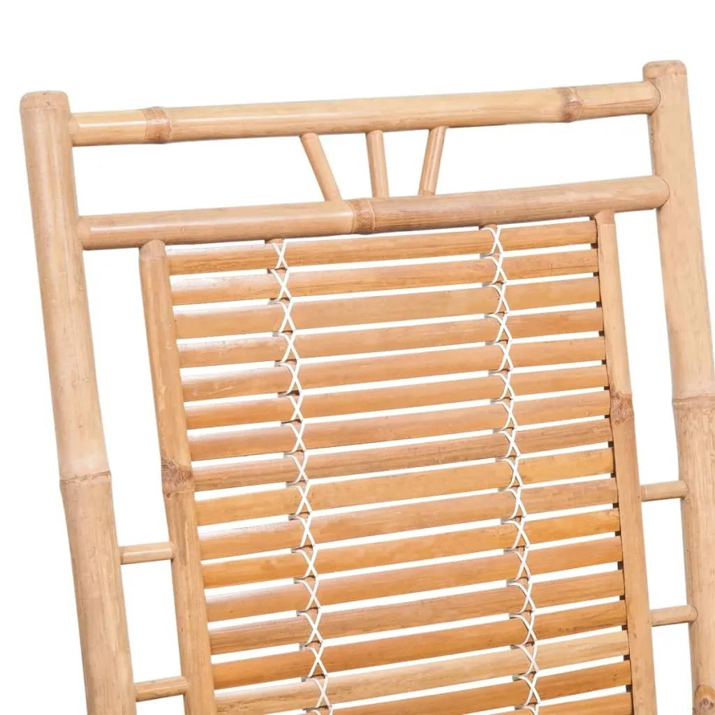 Fauteuil à bascule bambou et coussin gris - Structure bois 3063909
