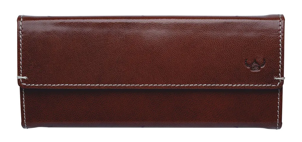 Étui Lunettes Anti-Rayures Golden Head Bari en Cuir Cognac de Qualité