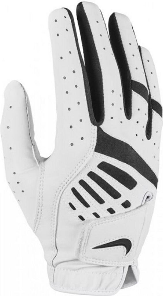 Nike - Damen Rechtshänder Golf-Handschuh "Dura Feel IX" - Kunstleder, Elasthan CS1270 (L) (Weiß/Schwarz)