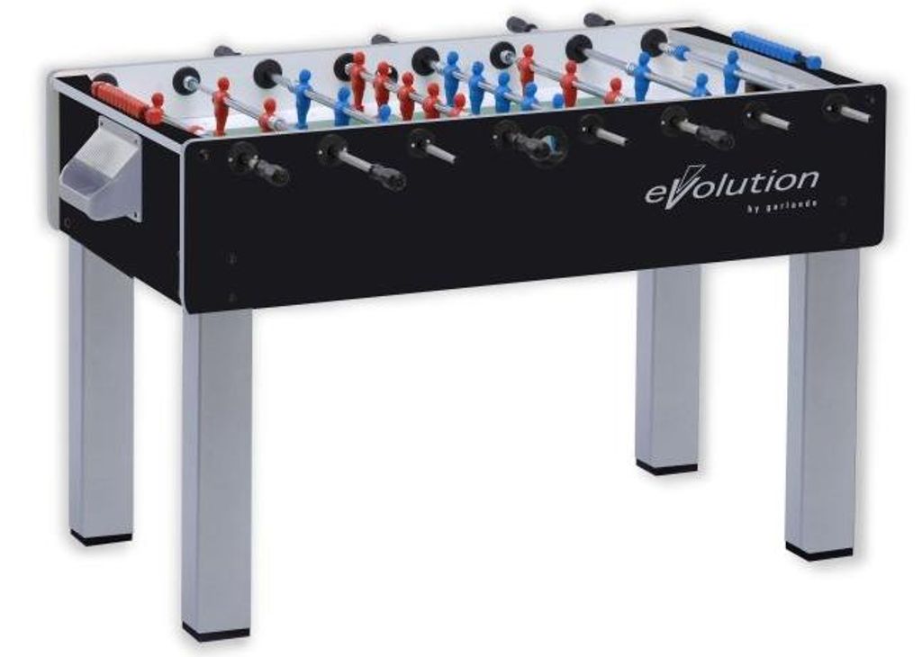 Garlando Tischfußball Kickertisch F-200 Evolution schwarz / silber Teleskopstangen (SA)