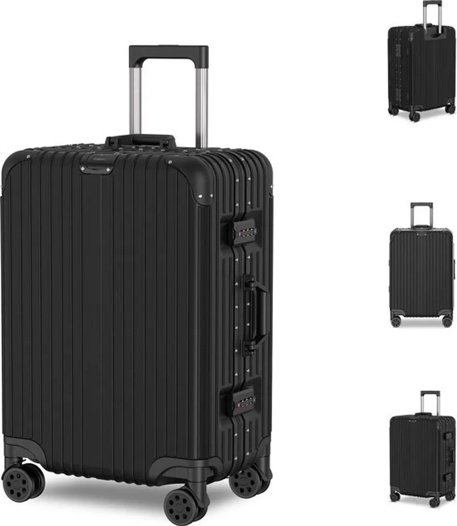 Valigia Voyagoux® AEON - Valigia - 72L - Chiusura TSA - Con ruote - Nero - Struttura in alluminio