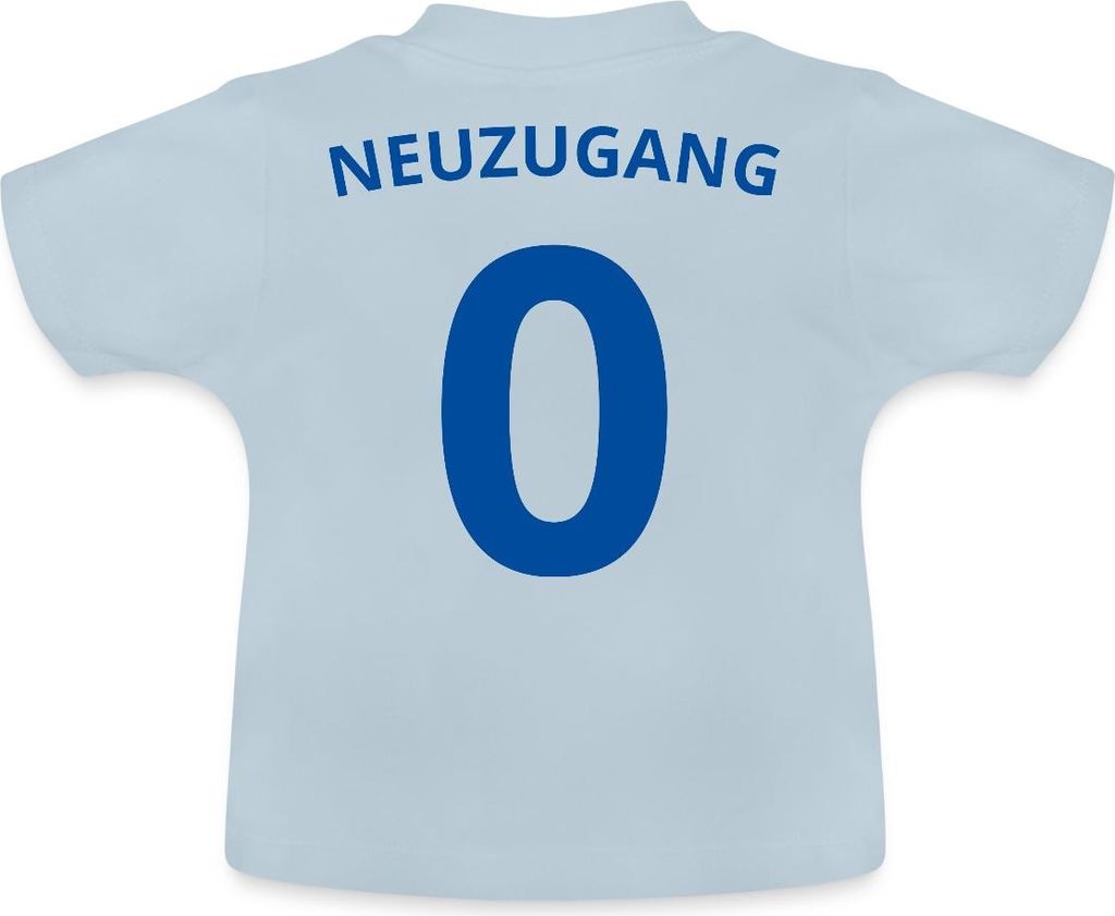 Spreadshirt Neuzugang Baby Geburt Nachwuchssportler Baby Bio-T-Shirt mit Rundhals, 12-18 Monate, Hellblau