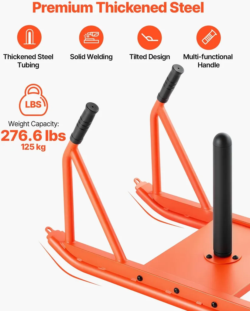 Traîneau de force orange en acier robuste pour disques de 25 et 51mm - 2