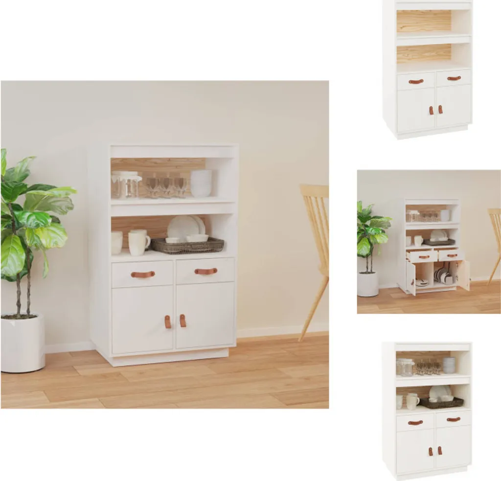 Credenza Bianca vidaXL in Vero Legno Pino Massiccio - Offerta Casa