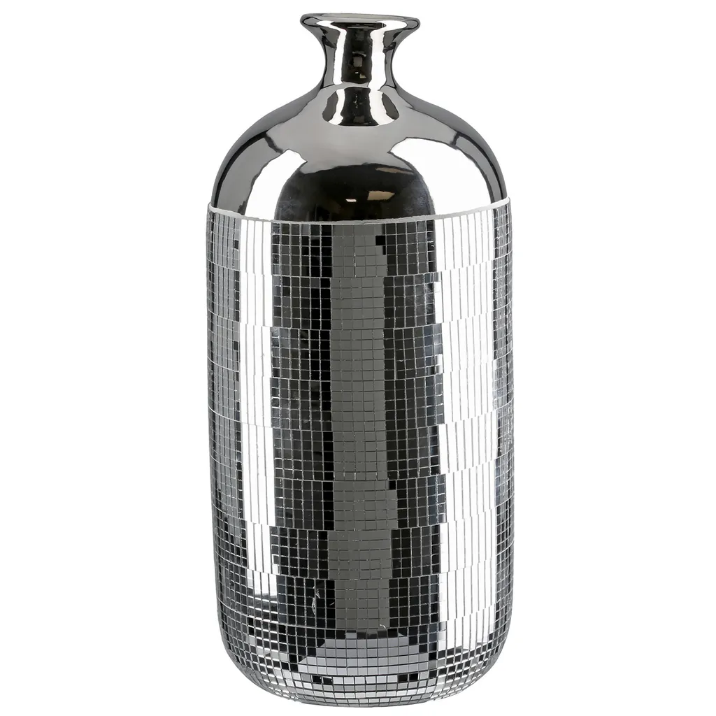 Vase Argenté Stable et Élégant Disco 35cm pour Décorer vos Angles