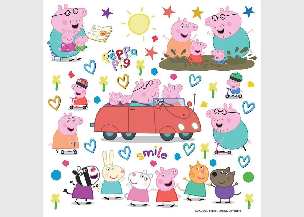 Peppa Pig Auto Kinderzimmer Wandstickers, Wandtattoo junge deko von AG Design 30 x 30 cm | ADKS 3848