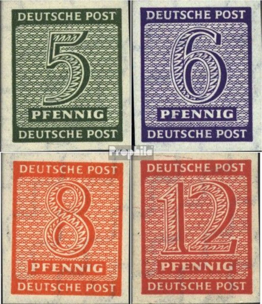 Briefmarken Sowjetische Zone (All.Bes.) 1945 Mi 116X-119X (kompl.Ausg.) postfrisch Ziffer
