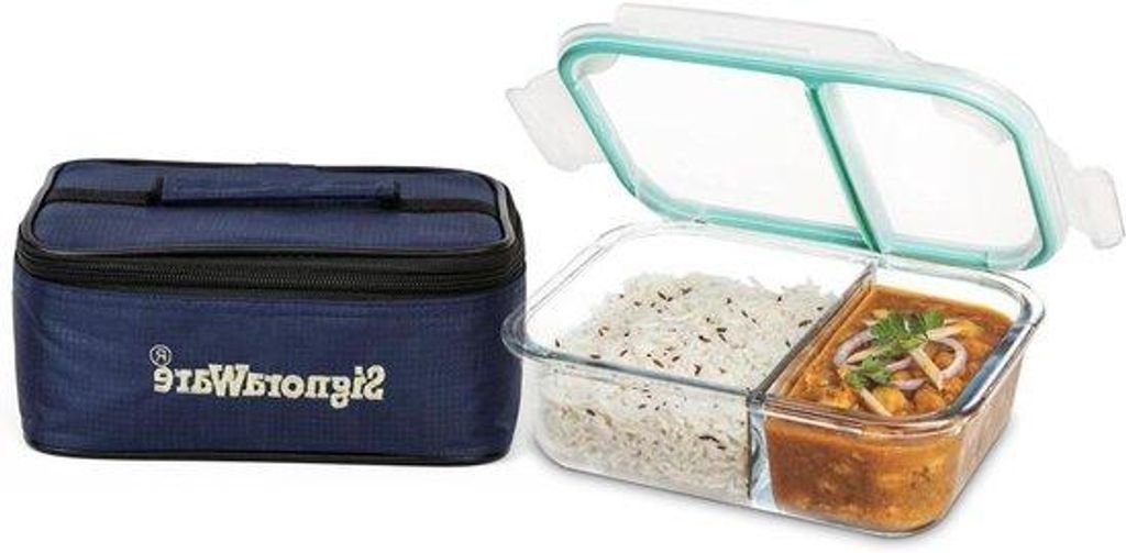 Glas-Lunchbox-Set - 600ml - Transparant - Hittebestendig