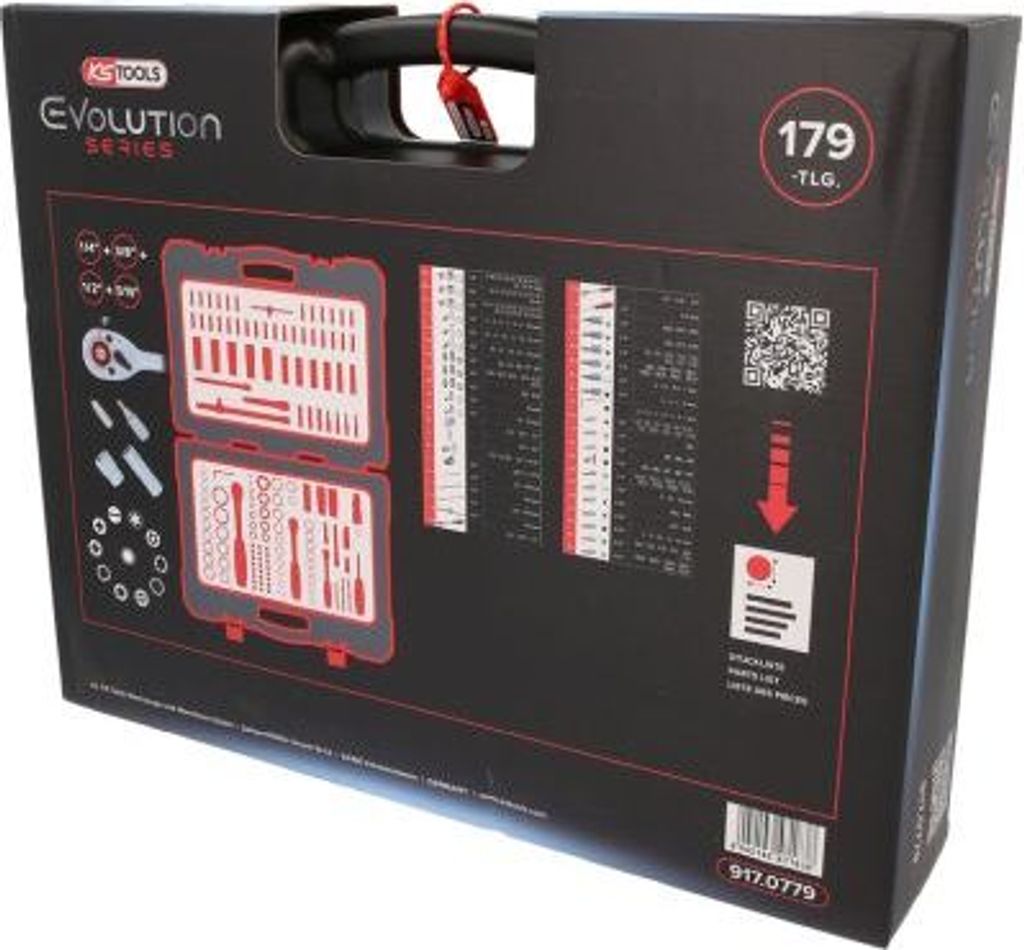 KS Tools Nástrčný kľúč 1/4 +3/8 +1/2 179 ks 917.0779 Obrázok produktu 