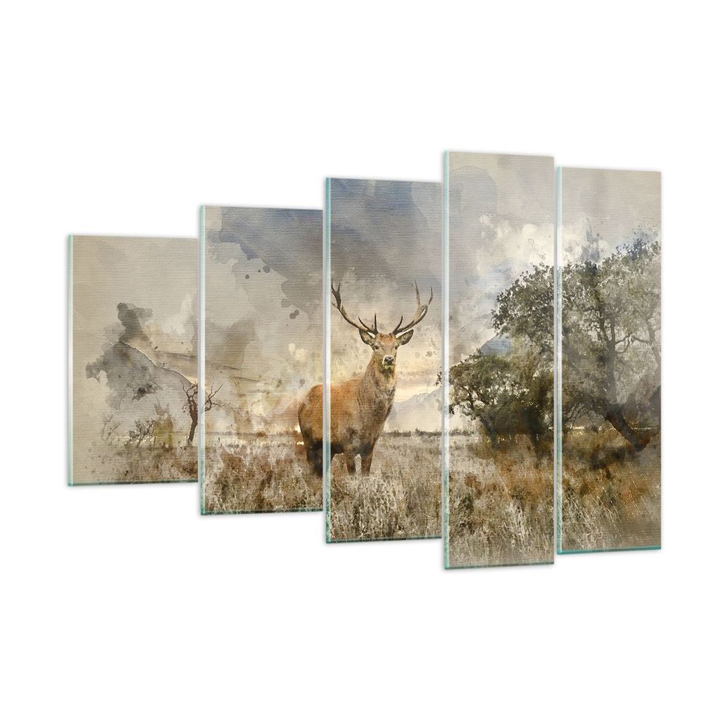Bilder auf glas - rotwild natur - 150x100cm - Glasbilder - Wandbilder - Kunstdruck - zum Aufhängen bereit - Wanddekoration aus Glas - Glas Bilder ...