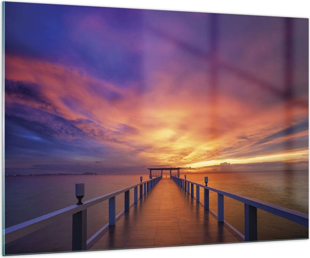 Bilder auf glas - Einteilig - Himmel die Farben Pier - Produktbild 