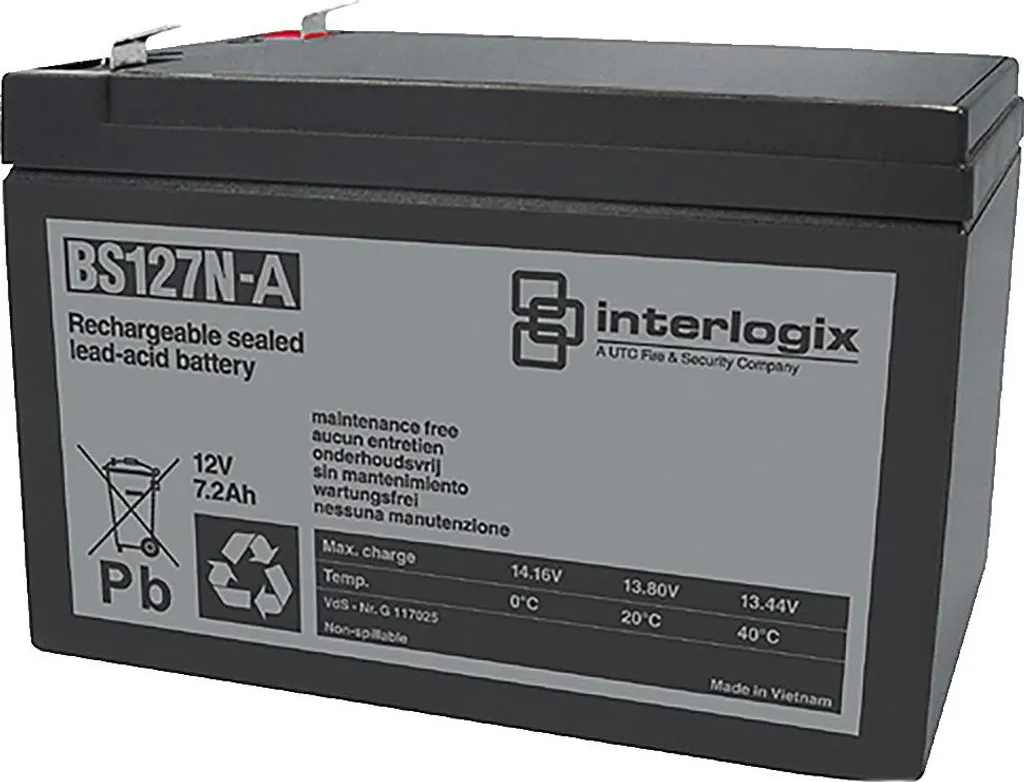 Batterie de secours 12V Aritech au plomb étanche pour centrale alarme