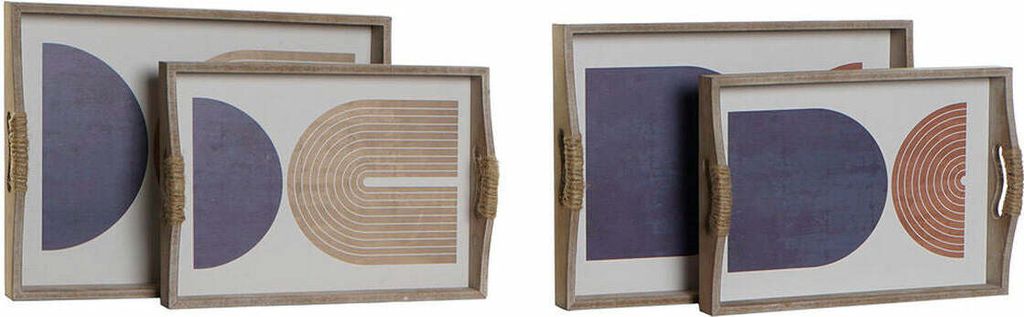 Schale DKD Home Decor Holz MDF (2 pcs) (40 x 30 x 6 cm)