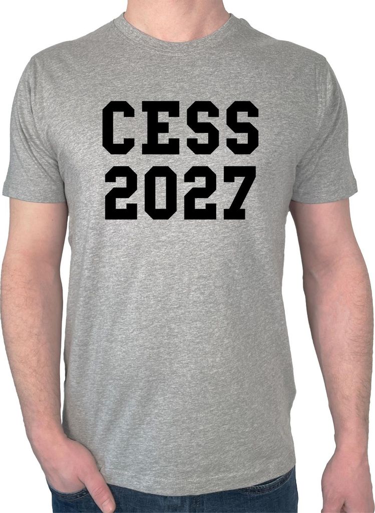 Huuraa Herren T-Shirt CESS 2027 Abschluss Belgien (frz.) XXL Sport Grey Bio Baumwolle Fairtrade Herrenshirt Geschenkidee