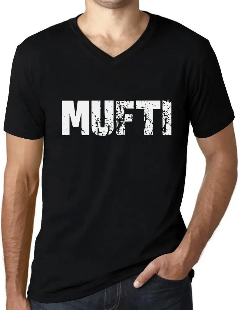 Herren Grafik T-Shirt V-Ausschnitt Mufti Öko-Verantwortlich Vintage Jahrgang Kurzarm Lustige Druck Geburtstag Geschenk Mann