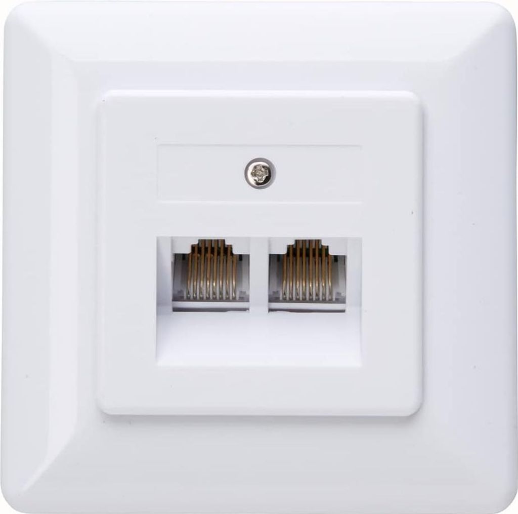 Kopp UAE-Anschlussdose, Komplett Gerät, Unterputz, Universal-Anschluss-Einheit für Telefon- und Datentechnik, ISDN, RJ45, 8 Pole belegbar, 2 getr...