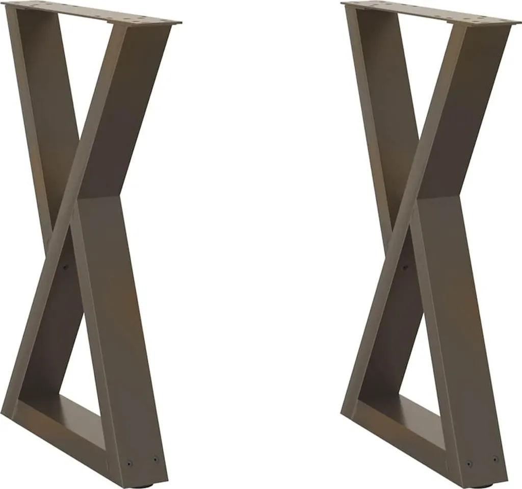 vidaXL Gambe del tavolo da pranzo 2 pezzi in acciaio naturale 50x(72-73,3) cm acciaio