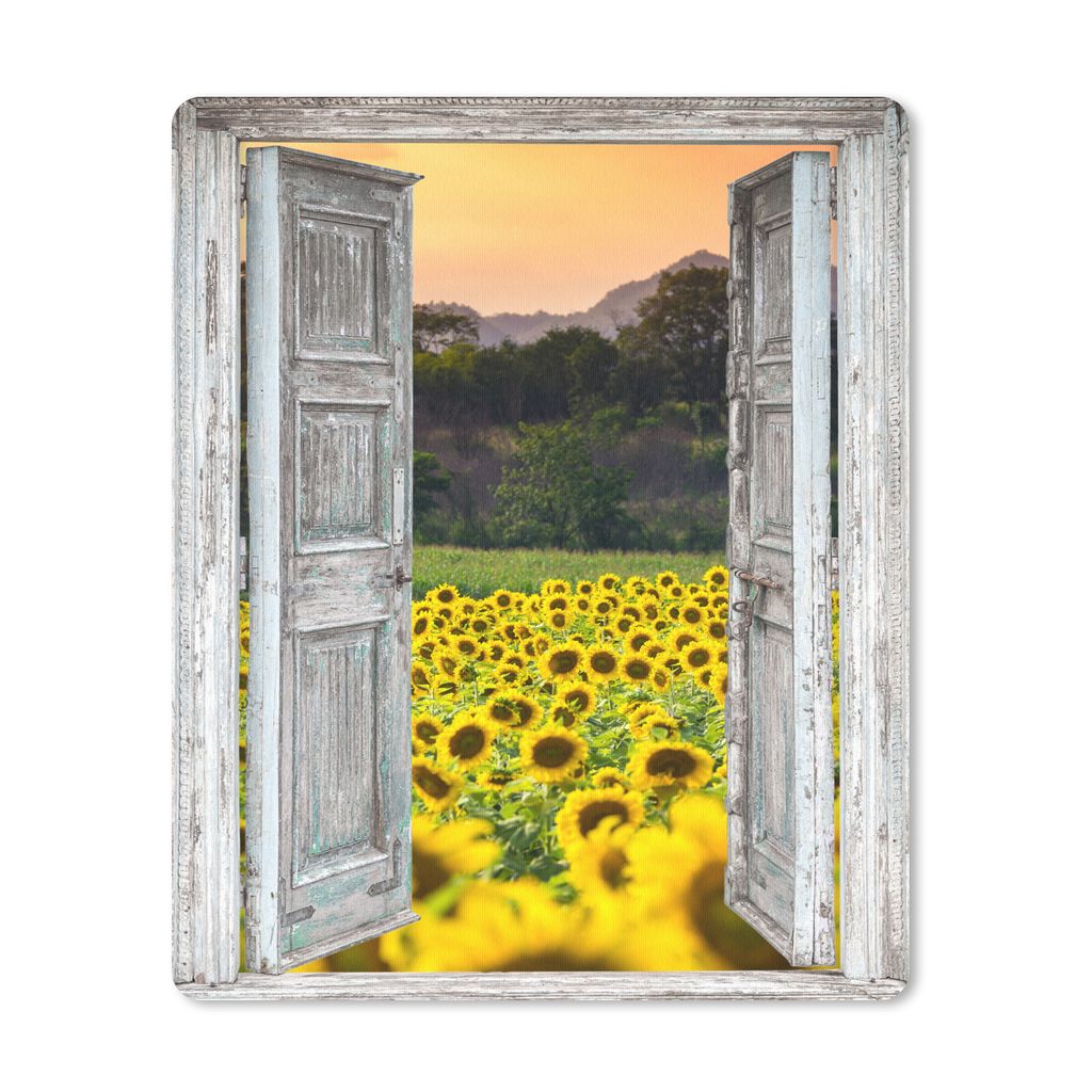 MuchoWow Mauspad Mousepad Sonnenblume - Abend - Blumen - Ansicht 30x40 cm - Mousepads - Maus Mat - Pad - Mausunterlage - Mausmatten