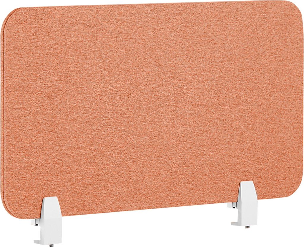 BELIANI Schreibtisch Trennwand Hellrot Stoff PET Kunststoff 72 x 40 cm zum Aufstellen Klemmen Schallschutz Sichtschutz Pinnwand Büro Home Office
