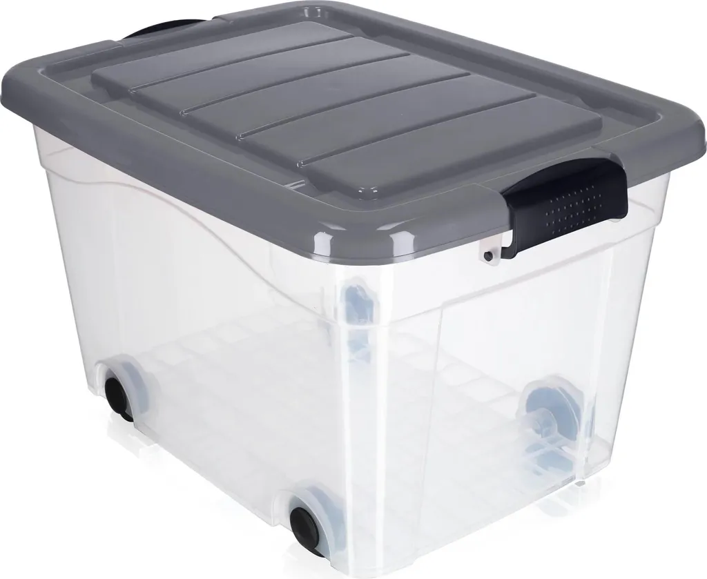 Boîte de rangement jouets M gris clair - Plastique réutilisable polyvalente