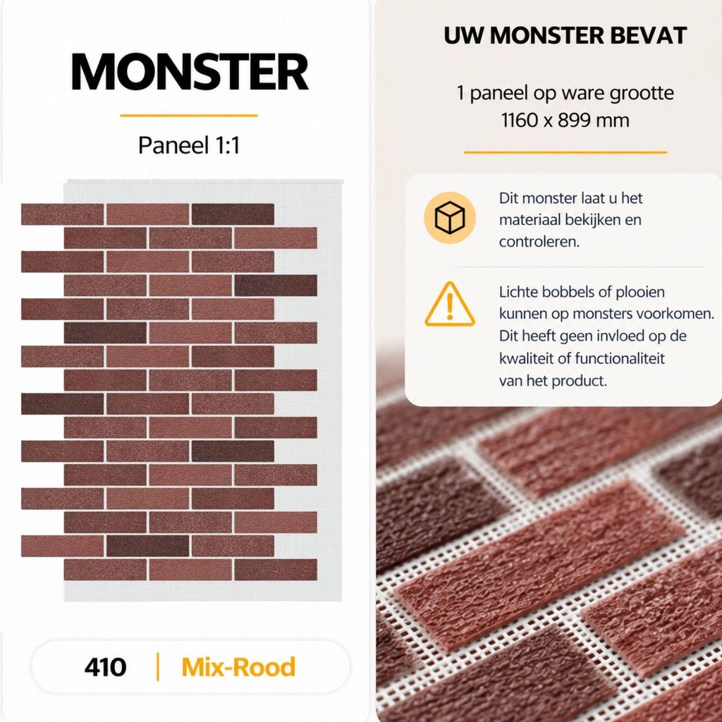 AMK Monsterpaneel – Baksteenlook met Natuurlijk Productafbeelding 