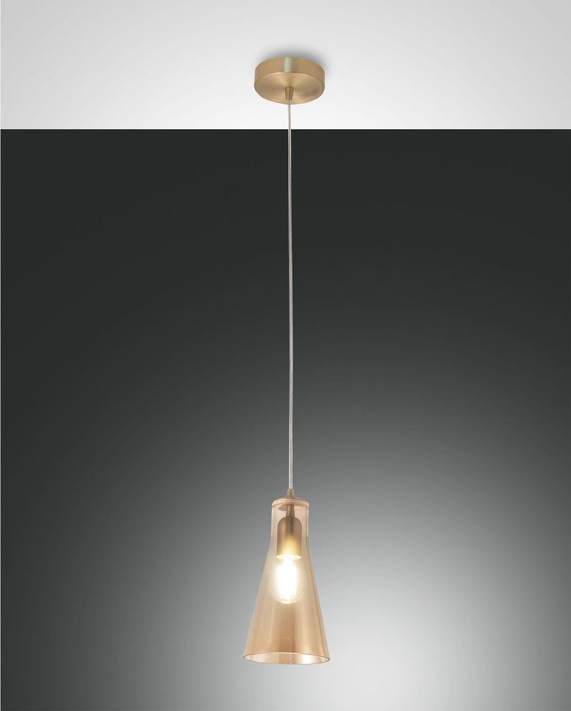Fabas Luce Pendelleuchte Dafne E27 Ø140mm Messing