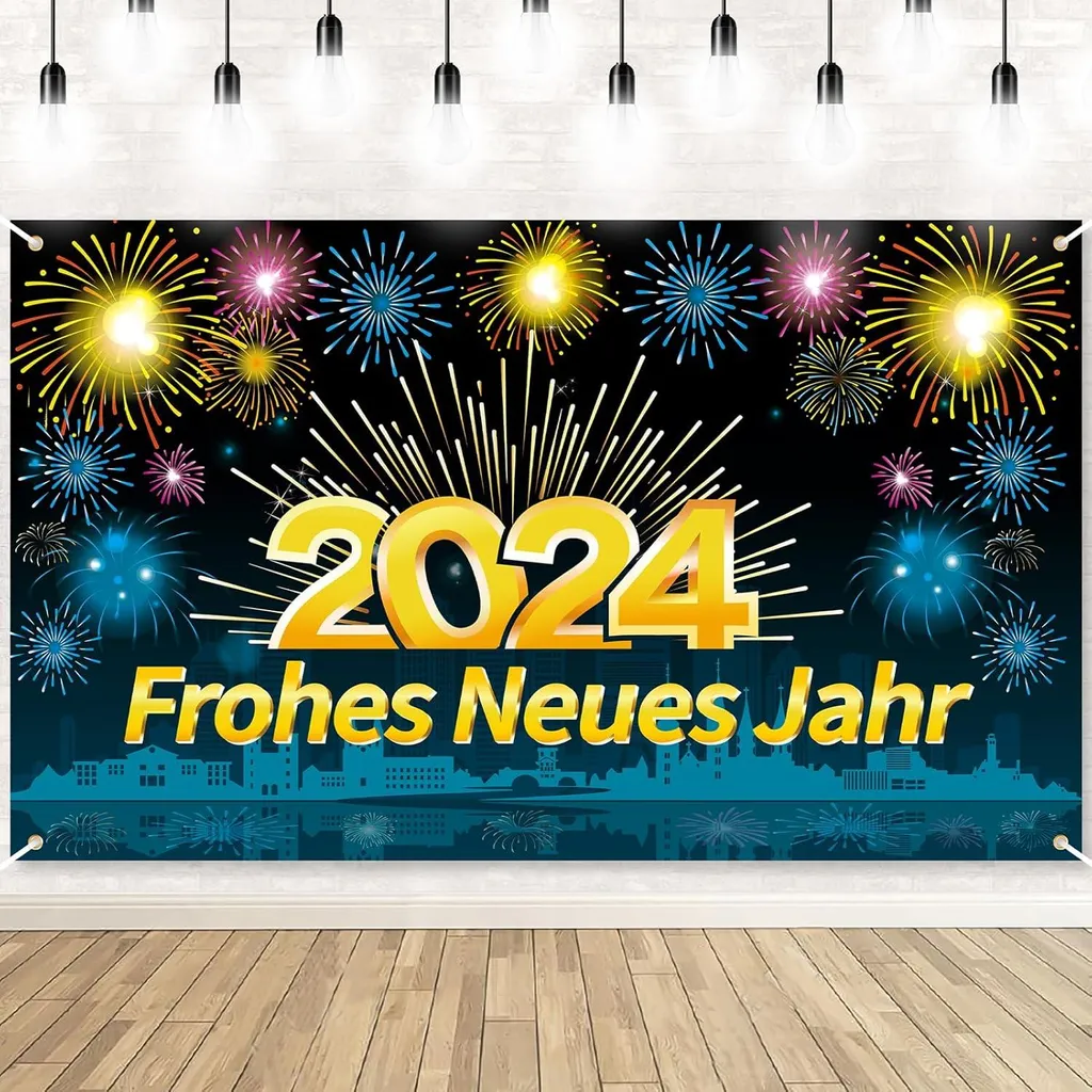 Fond photographique polyester Bonne Année 2024 - Format XL 185 x 110 cm