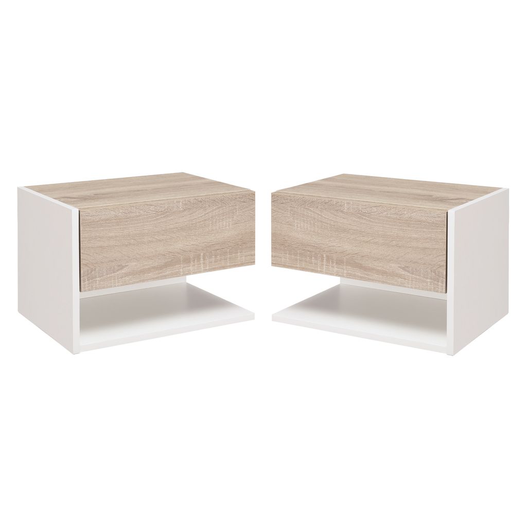 HOMCOM Tables de chevet suspendues Lot de 2 - Tables de Image du produit 