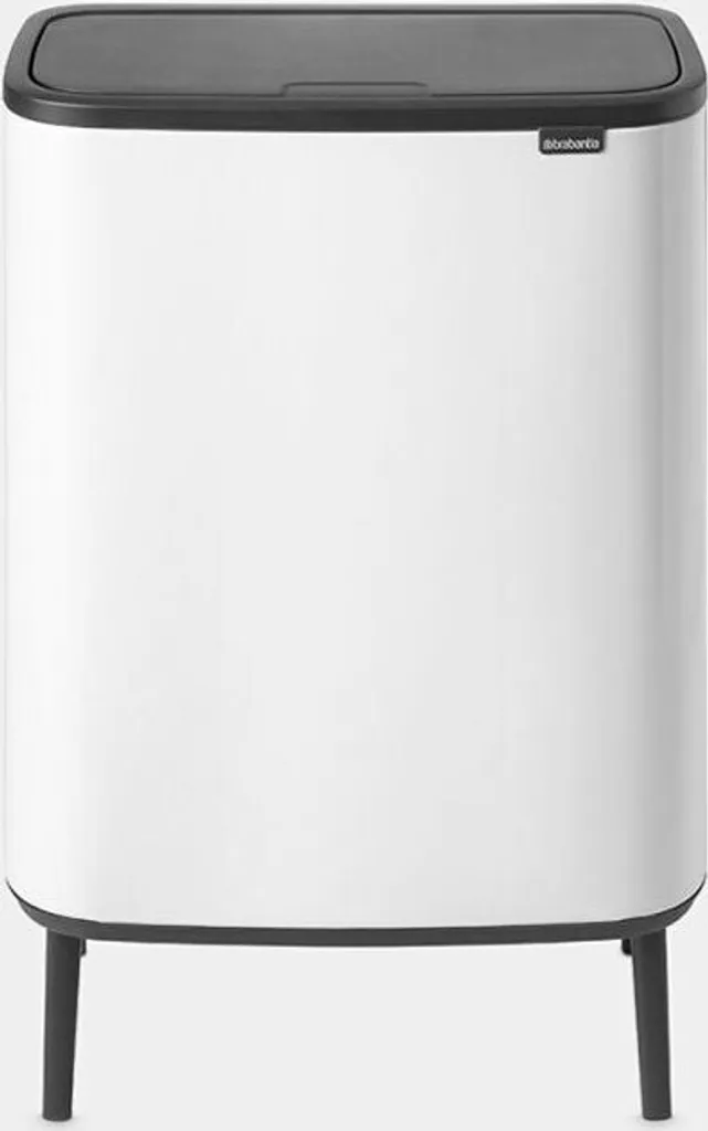 Poubelle de Cuisine 60L Brabantia Bo Touch Bin Blanche avec Pieds