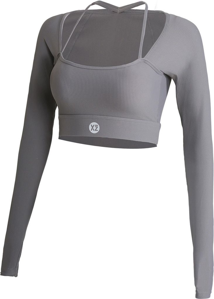 CLUB LEVEL Sportliches Langarm Oberteil Neckholder-Look für Produktbild 