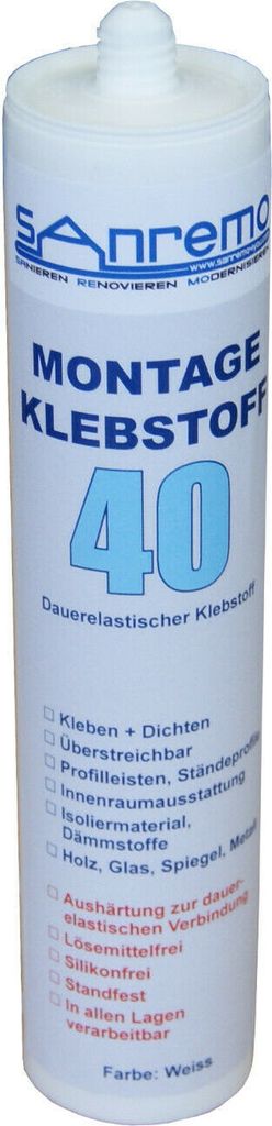 10x Sanremo MONTAGEKLEBSTOFF MS - 40 Klebstoff Dichtstoff 290ml