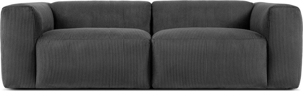 KONSIMO 2,5-Sitzer-Sofa mit extrem weicher und bequemer Sitzfläche "BUFFO", grau, Kordstoff, Modern ,250x73x96 cm