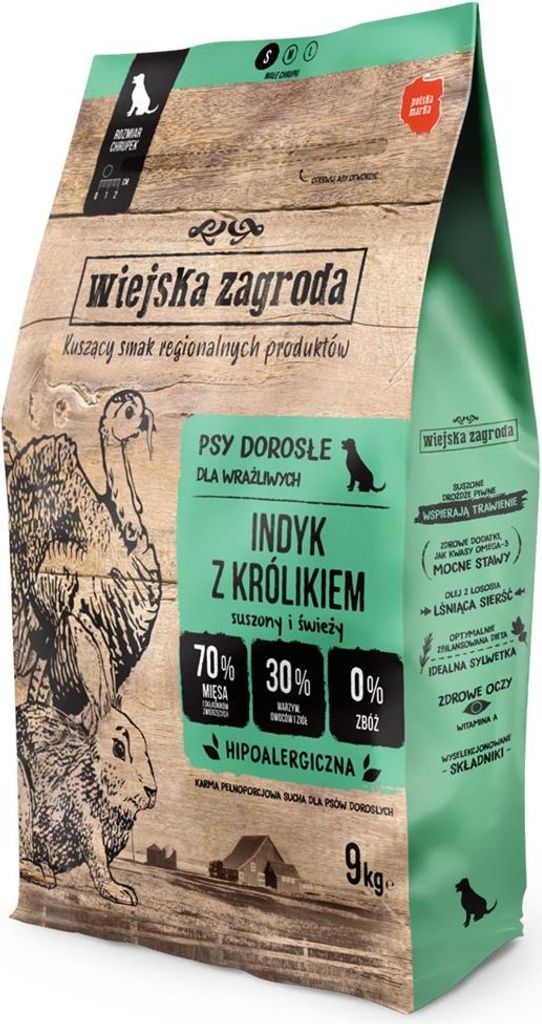 Rural Homestead Truthahn mit Kaninchen - Trockenfutter für Hunde - 9kg