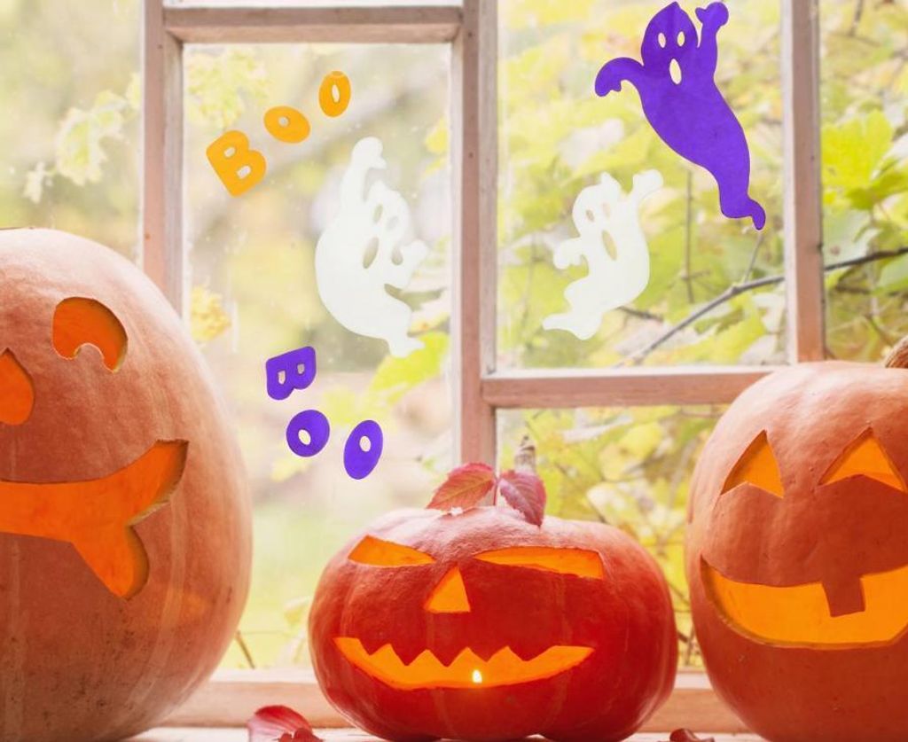 Gel-Aufkleber Geister - BOO 20x20 cm 1 Blatt