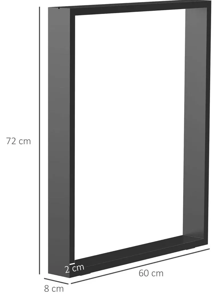 Pied de table stable et robuste noir 60x72 cm contre les meubles instables