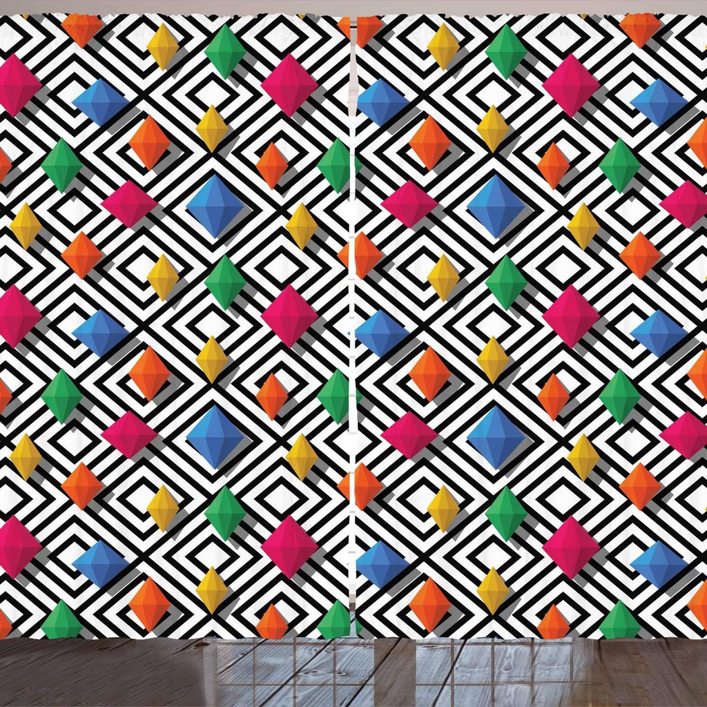 ARANDE Geometrisch Gardine, Lively Colored und 3D gestylt Produktbild 