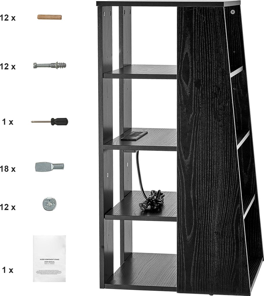 SucceBuy Supporto multimediale AV a 5 livelli, in legno per Immagine del prodotto 