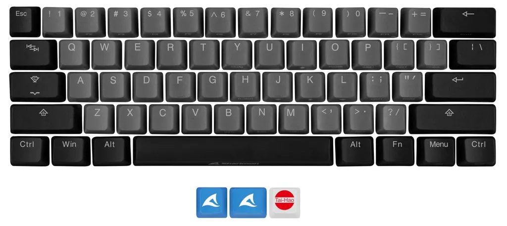 Touches PBT Sharkoon SKILLER SAC20 S4 ultra-résistantes Double-Shot