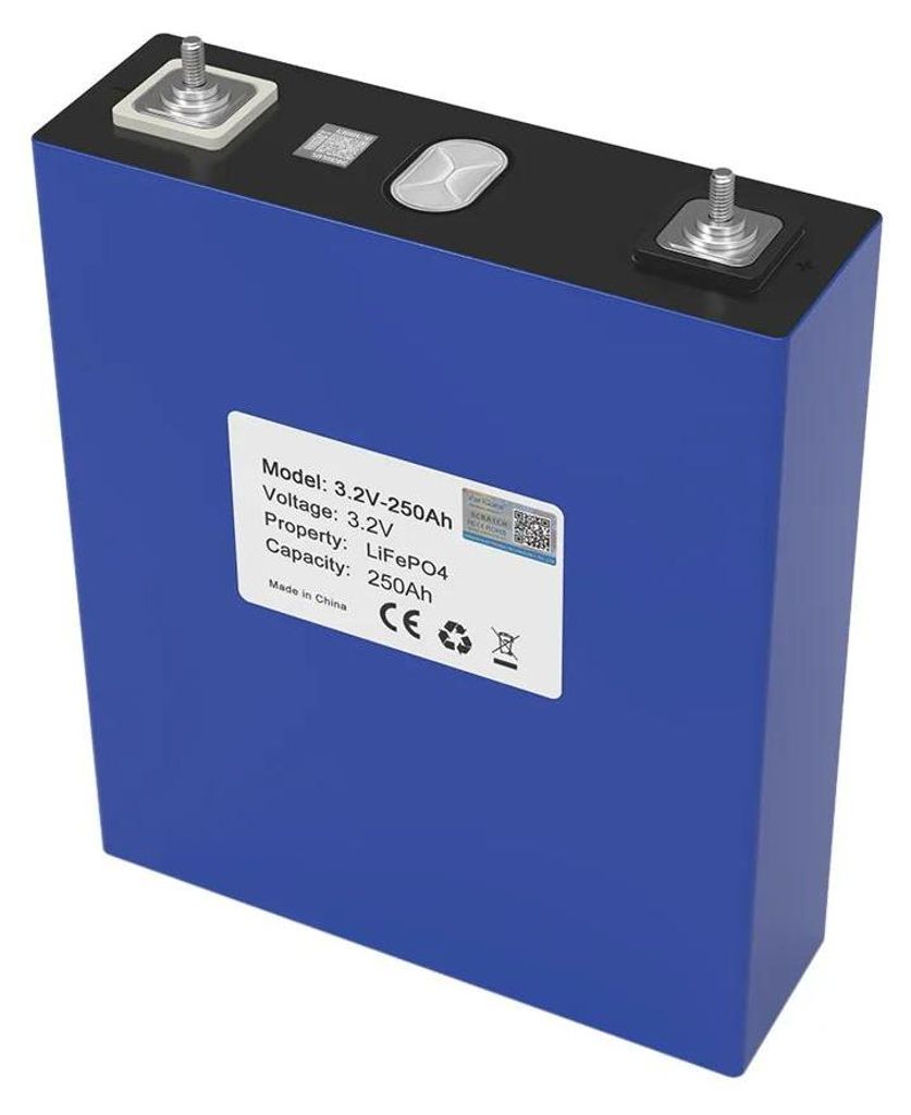 LiFePO4 Batteriezellen - 3,2V 250Ah Set - 32 Stück - 205x175x55mm - Für Offgrid Solaranlage, Wohnmobil, Golfcart, 12V 24V Wechselrichter