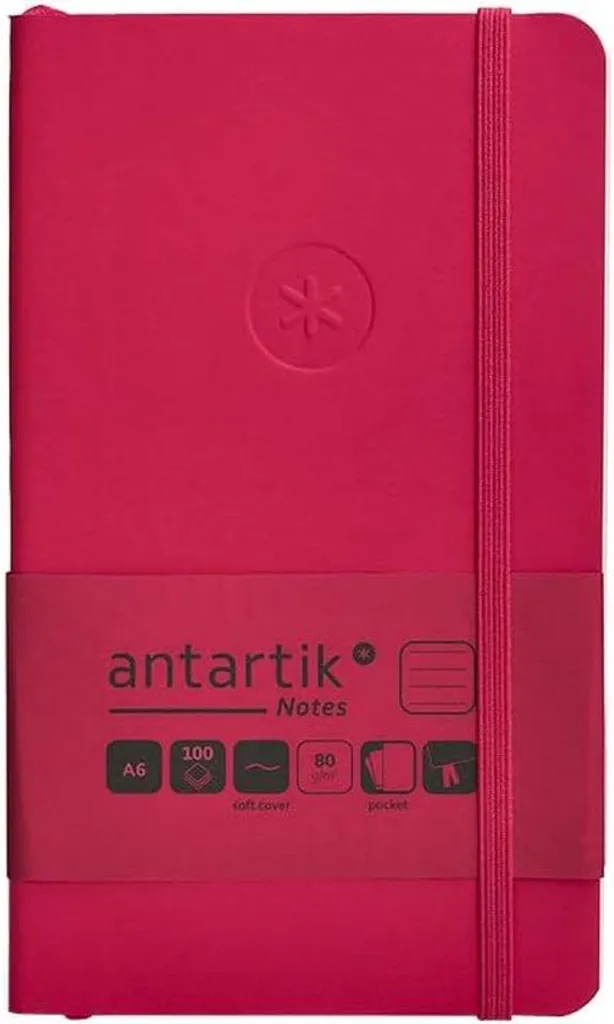 Carnet A6 avec élastique Bordeaux - 100 feuilles - Bloc-notes poche
