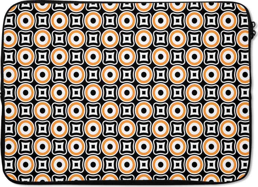 MuchoWow Laptop Hülle 14 ZollMuster - Kreis - Retro Laptoptasche - Laptoptasche - Stoßsicher - Schutzhaube