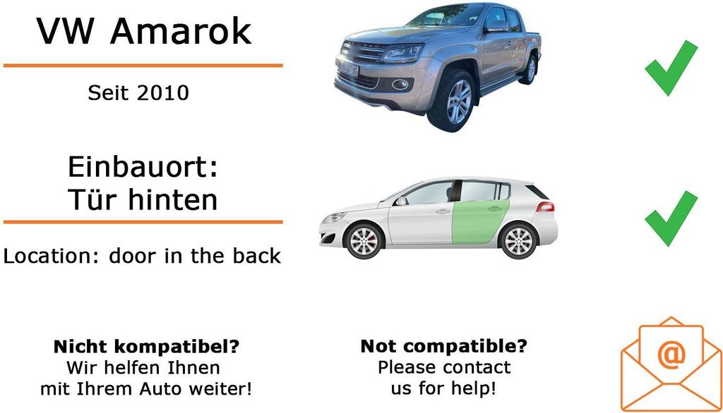Lautsprecher Boxen Einbaupaket hinten Hertz Hertz X 165 passend für VW Amarok | 2x Tief-Mitteltöner mit integriertem Hochtöner 220W MAX