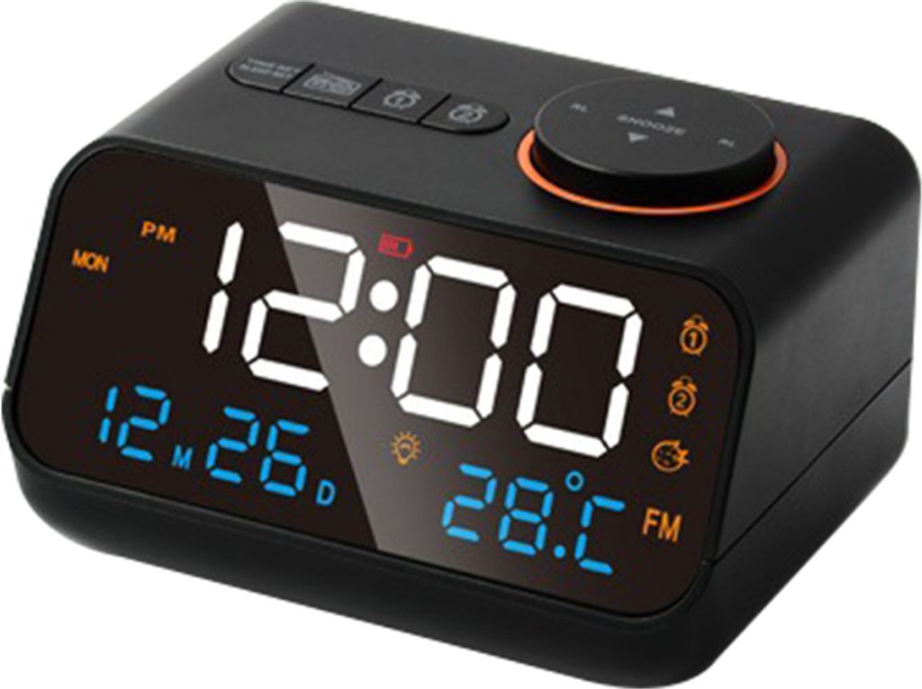 Multifunkční budík s rádiem FM, dobíjecí digitální hodiny Obrázek produktu 
