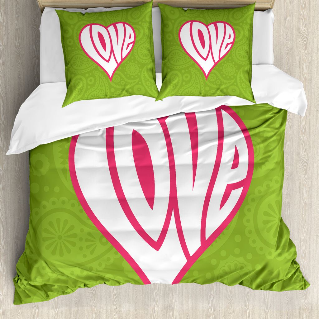 ABAKUHAUS toll Bettbezug, Paisley Lieber Nährstoff, Milbensicher Allergiker geeignet mit Kissenbezügen, 155 cm x 220 cm - 80 x 80 cm, Grün, Wei...