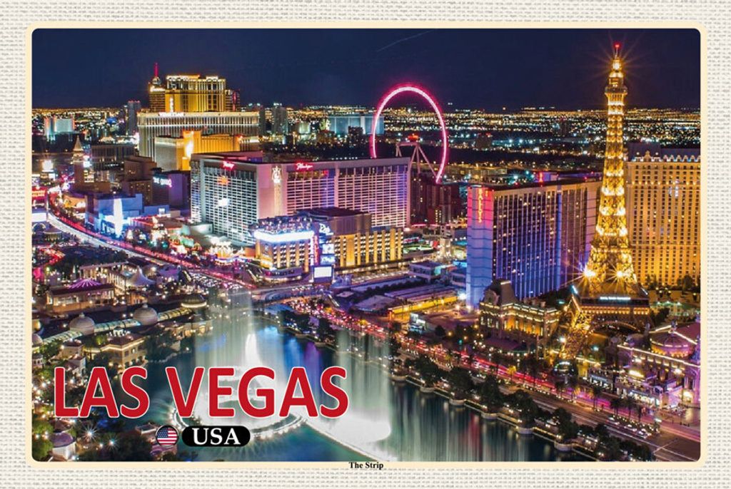 Holzschild Las Vegas The Strip USA Wandbild