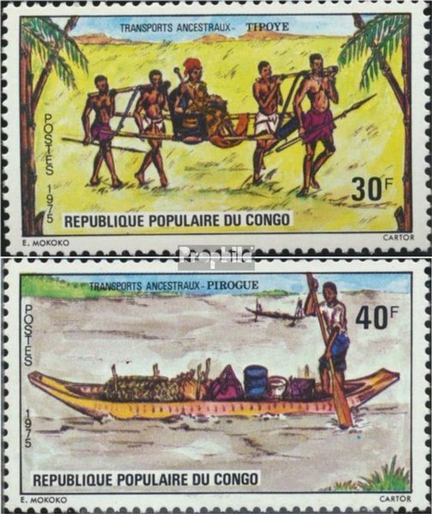 Briefmarken Kongo (Brazzaville) 1975 Mi 470-471 (kompl.Ausg.) postfrisch Tranportmittel